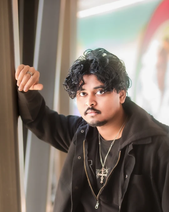 Expressive portrait beside a window